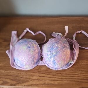 EUC Victoria's Secret Mermaid Multicolor Lined Demi Bra
